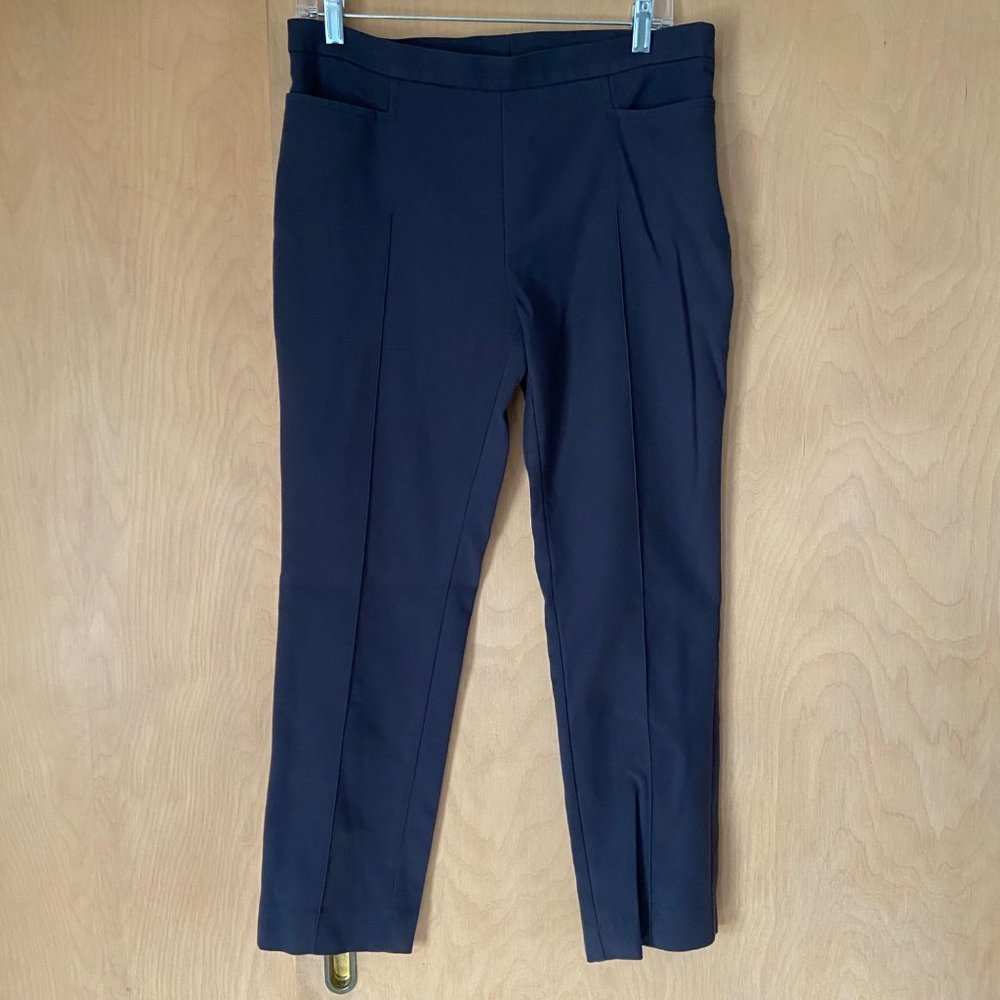 Akris Punto Franca Mid-Rise Cropped Pants Women's 8 Navy Blue